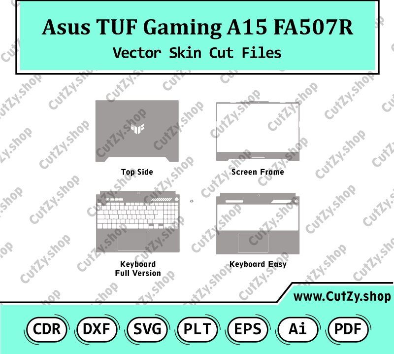 ASUS TUF Gaming A15 FA507R Vector Skin Cut Files