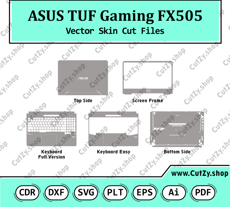 ASUS TUF Gaming FX505 Vector Skin Cut Files
