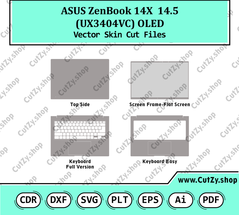 ASUS ZenBook 14X UX3404VC 14.5 OLED Vector Skin Cut Files