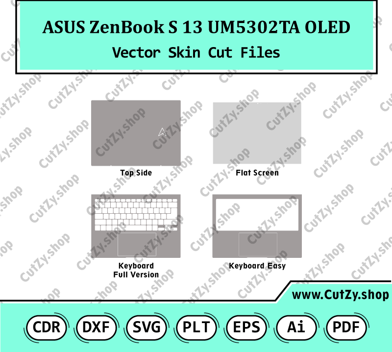 ASUS ZenBook S13 UM5302TA 13.3 OLED Vector Skin Cut Files