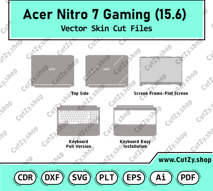 Acer Nitro 7 Gaming 15.6 Vector Skin Cut Files