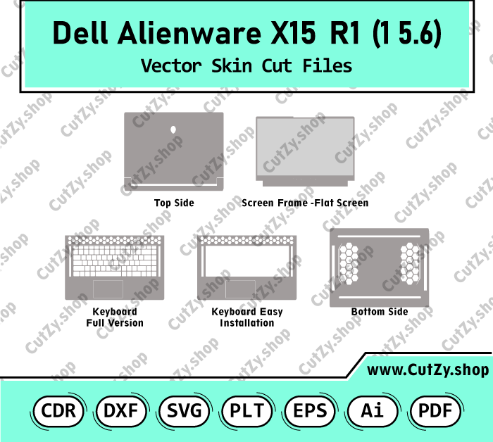 Dell Alienware X15 R1 15.6 Vector Skin Cut Files