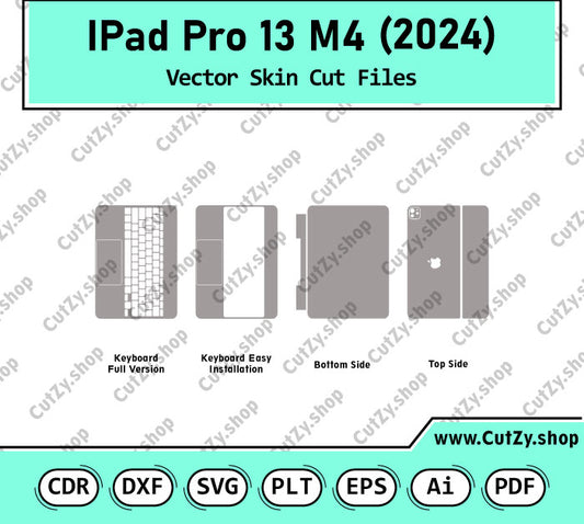 iPad Pro 13 M4 (2024) With Magic Keyboard Vector Skin Cut Files