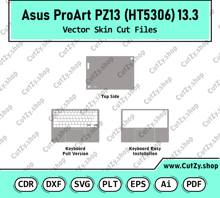 Asus ProArt PZ13 (HT5306) 13.3 Vector Skin Cut Files Template