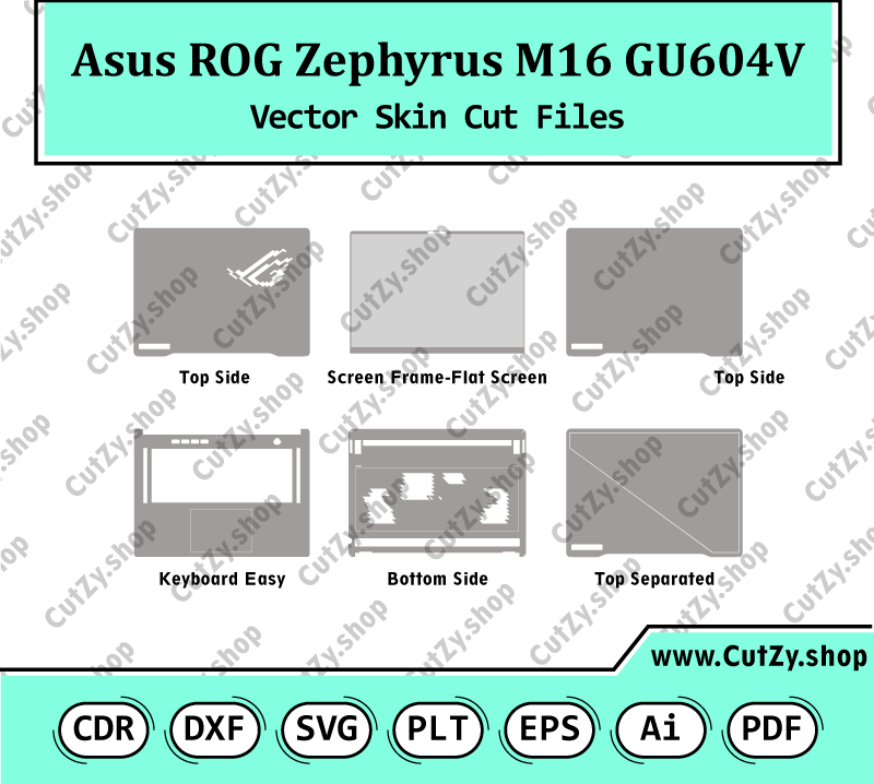 Asus ROG Zephyrus M16 GU604V Vector Skin Cut Files