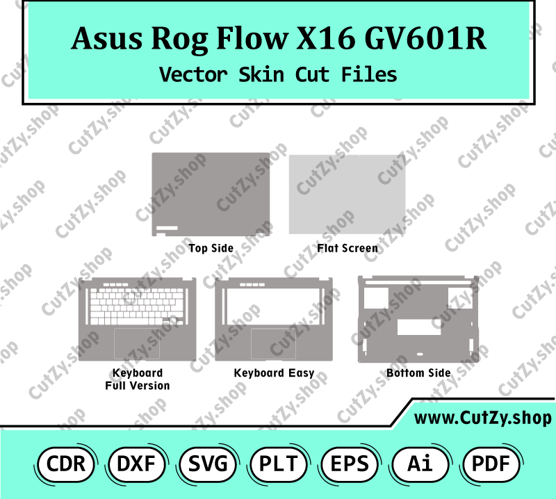 Asus Rog Flow X16 GV601R Vector Skin Cut Files