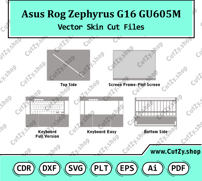 Asus Rog Zephyrus G16 GU605M Vector Skin Cut Files