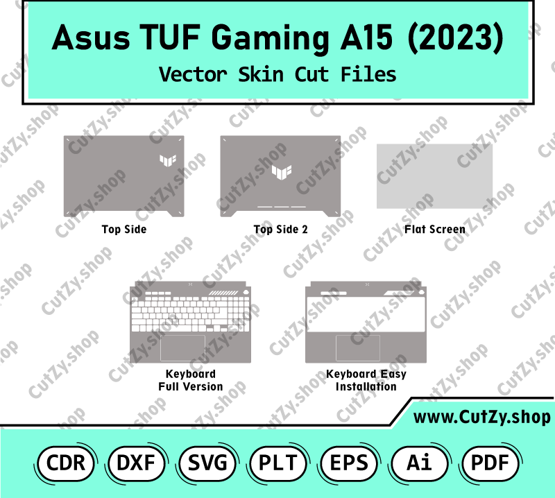 Asus TUF Gaming A15 2023 Vector Skin Cut Files