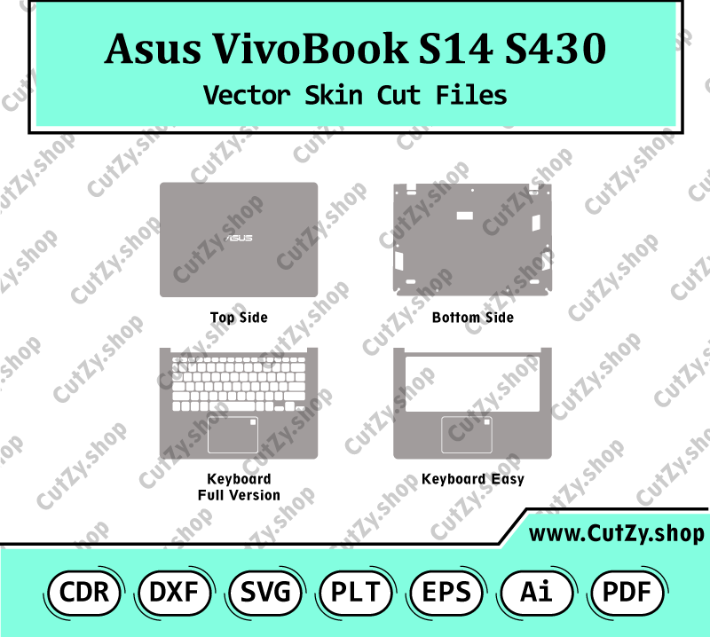 Asus VivoBook S14 S430 Vector Skin Cut Files