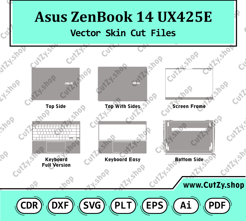 Asus ZenBook 14 UX425E Vector Skin Cut Files