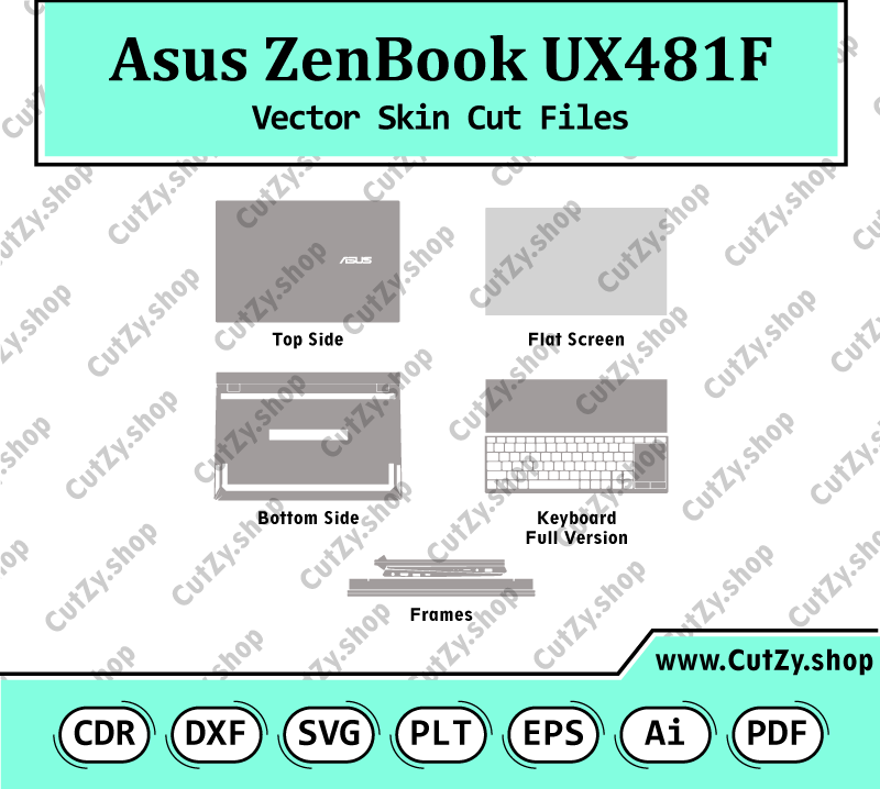 Asus ZenBook UX481F Vector Skin Cut Files