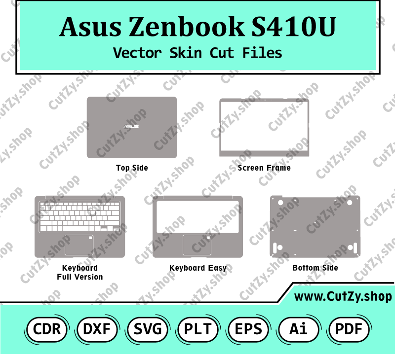 Asus Zenbook S410U Vector Skin Cut Files