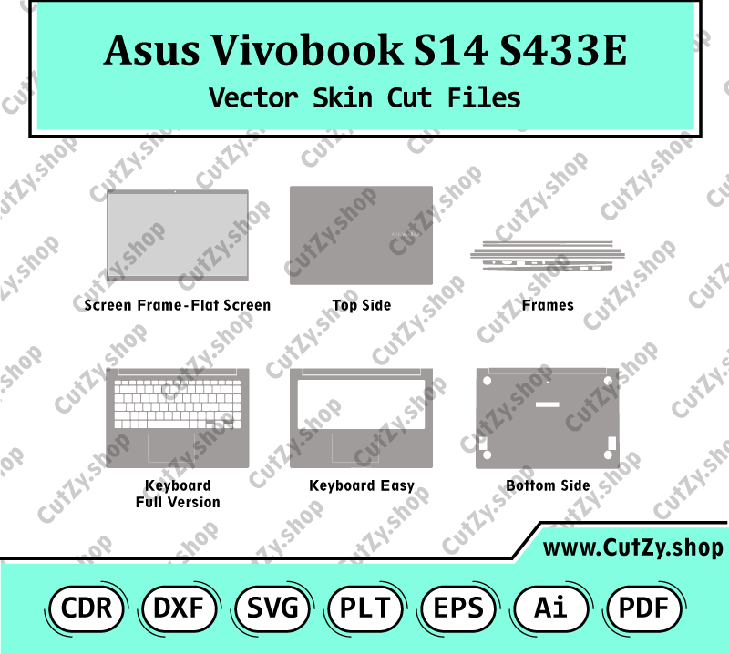 Asus VivoBook S14 S433E Vector Skin Cut Files
