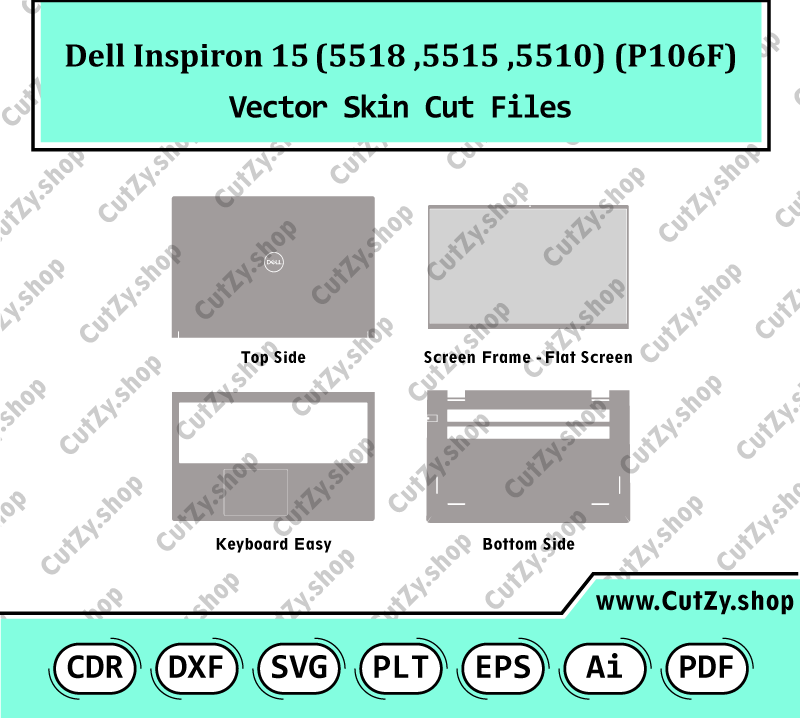 Dell Inspiron 5510, 5515, 5518 (P106F) Vector Skin Cut Files