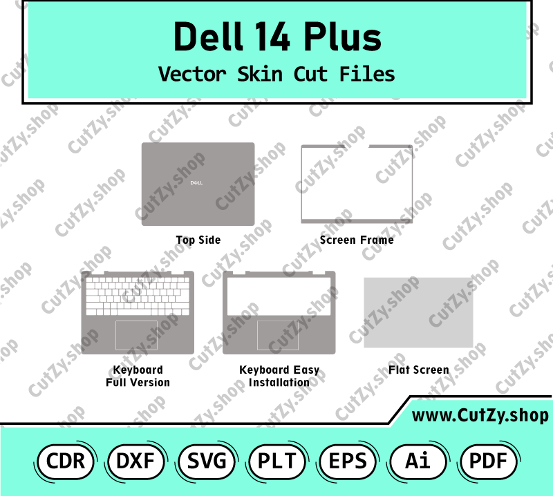 Dell 14 Plus Vector Skin Cut Files
