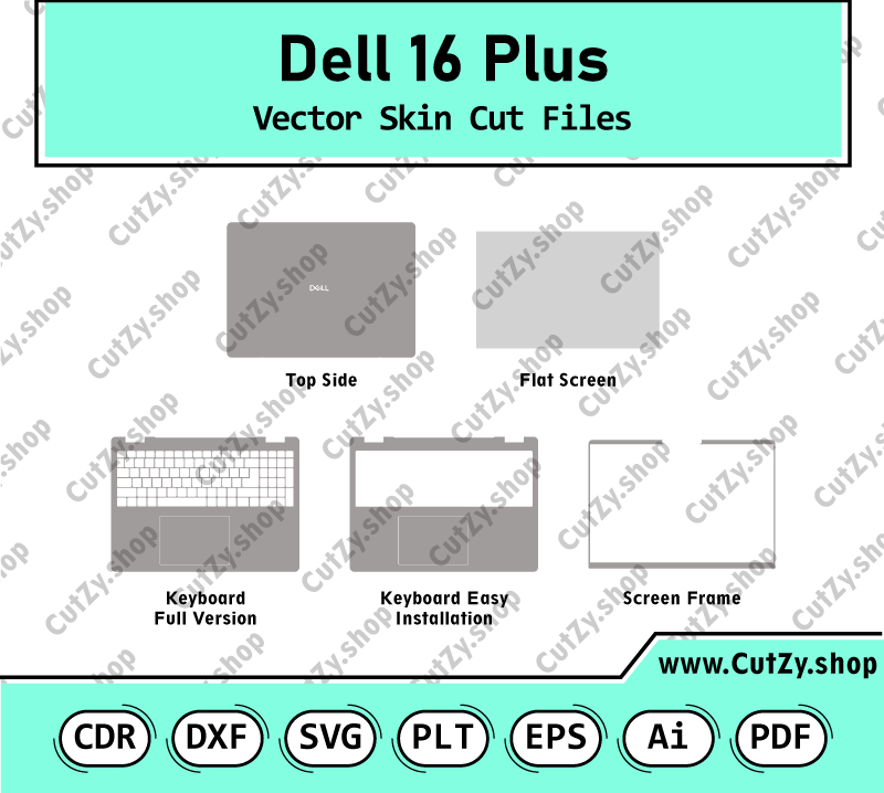 Dell 16 Plus Vector Skin Cut Files
