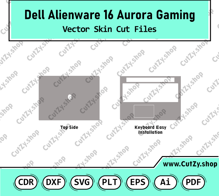 Dell Alienware 16 Aurora Gaming Laptop Vector Skin Cut Files
