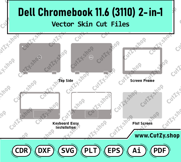 Dell Chromebook 3110 2-in-1 11.6 Vector Skin Cut Files