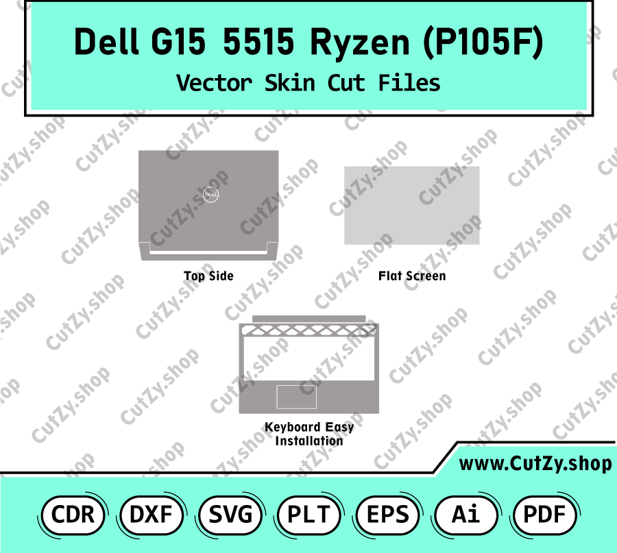 Dell G15 5515 Ryzen Edition (P105F) Vector Skin Cut Files Template