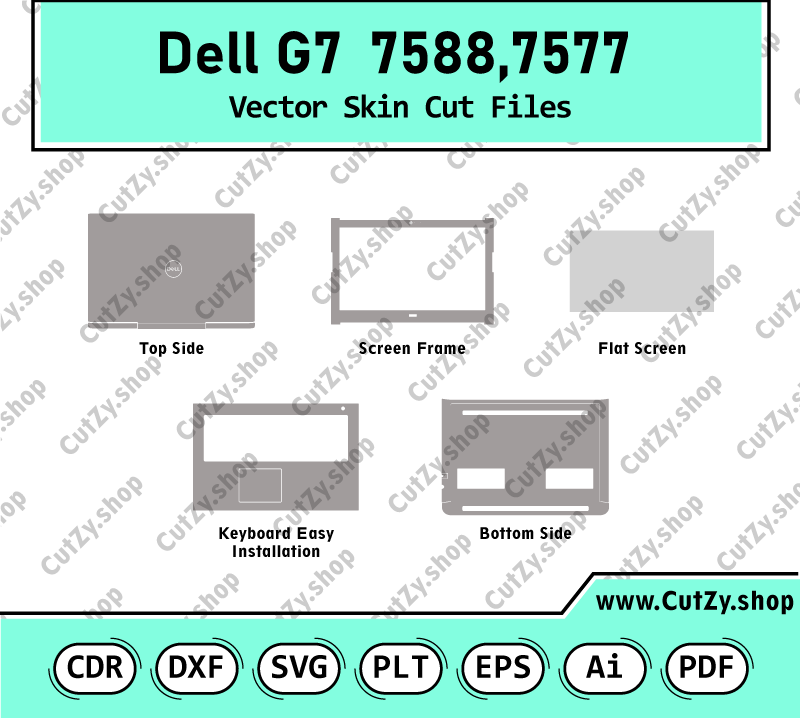 Dell G7 7577-7588 Vector Skin Cut FIles Template