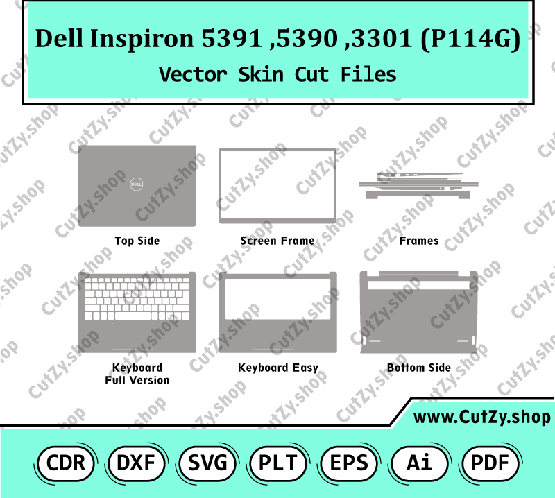Dell Inspiron 3301, 5390, 5391 (P114G) Vector Skin Cut Files-Laptop Skin