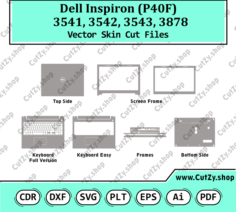 Dell Inspiron 3541, 3542, 3543, 3878 (P40F) Vector Skin Cut Files