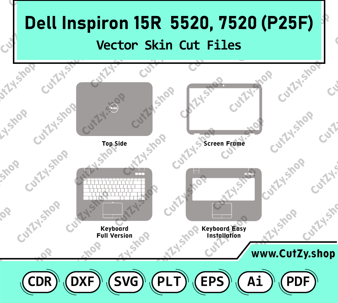 Dell Inspiron 5520, 7520 (P25F) Vector Skin Cut Files
