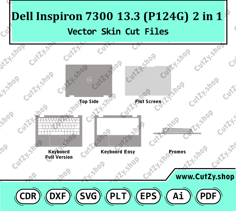 Dell Inspiron 7300 2 IN 1 13.3 (P124G) Vector Skin Cut Files