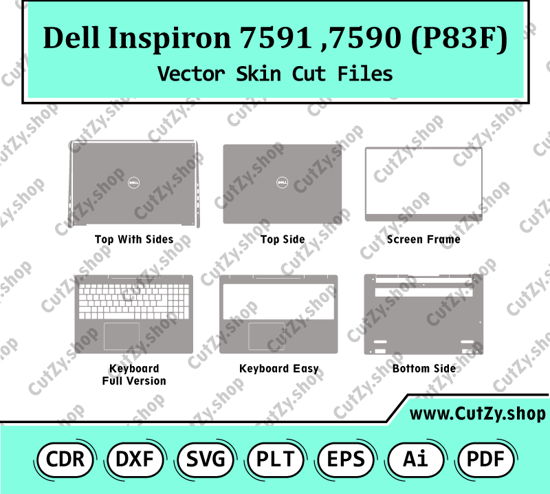 Dell Inspiron 7590, 7591 (P83F) Vector Skin Cut Files