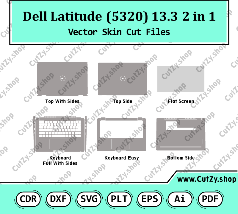 Dell Latitude 5320 13.3 2-in-1 Vector Skin Cut Files