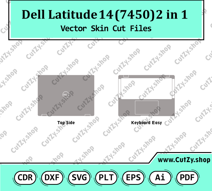 Dell Latitude 14 7450 2-in-1 Vector Skin Cut Files