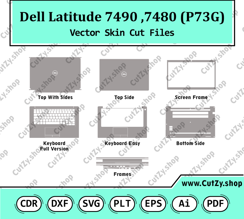 Dell Latitude 7480, 7490 (P73G) Vector Skin Cut Files