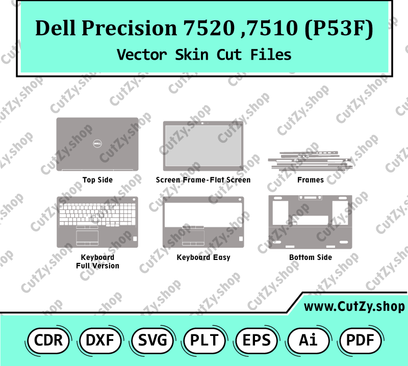 Dell Precision 7510, 7520 (P53F) Vector Skin Cut Files