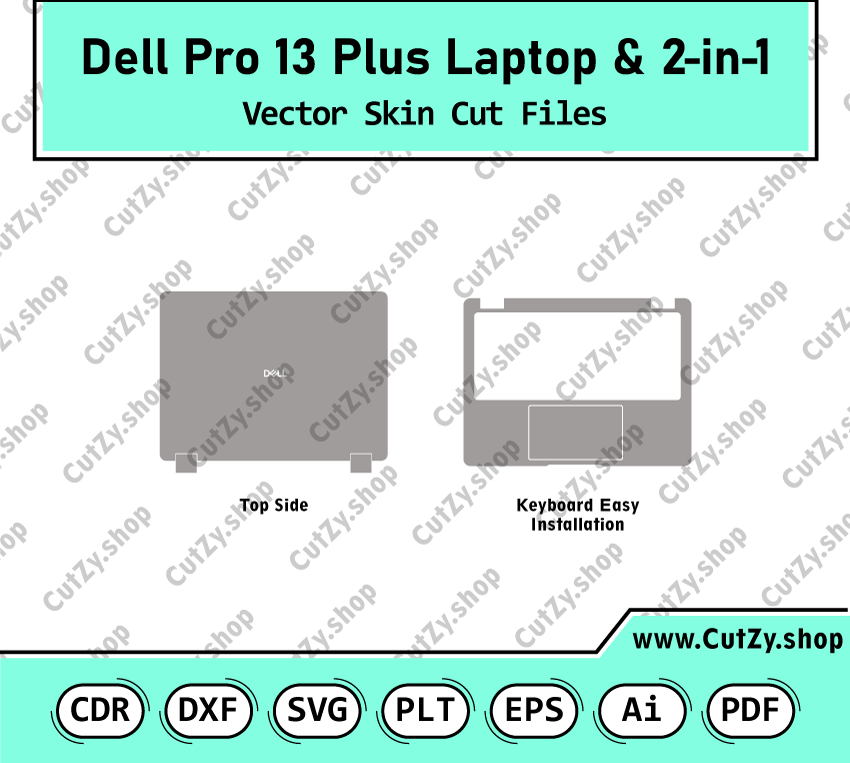 Dell Pro 13 Plus Laptop & 2-in-1 Vector Skin Cut Files