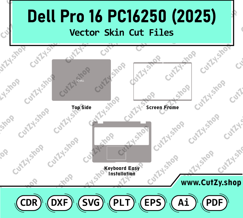 Dell Pro 16 PC16250 16 Inch 2025 Vector Skin Cut Files