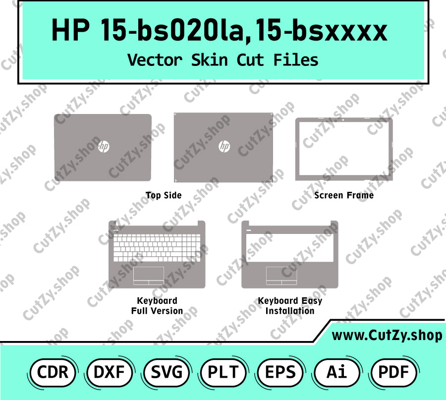 HP 15 bs020la,15-bsxxxx Vector Skin Cut Files
