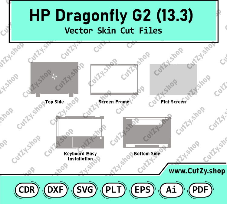 HP Dragonfly G2 13.3 Vector Skin Cut Files