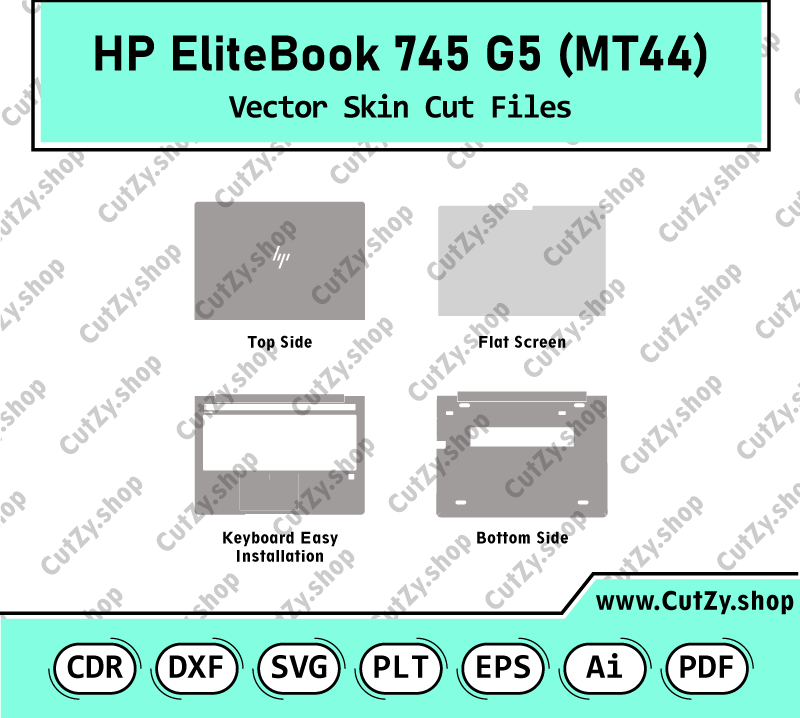 HP EliteBook 745 G5 (MT44) Vector Skin Cut Files