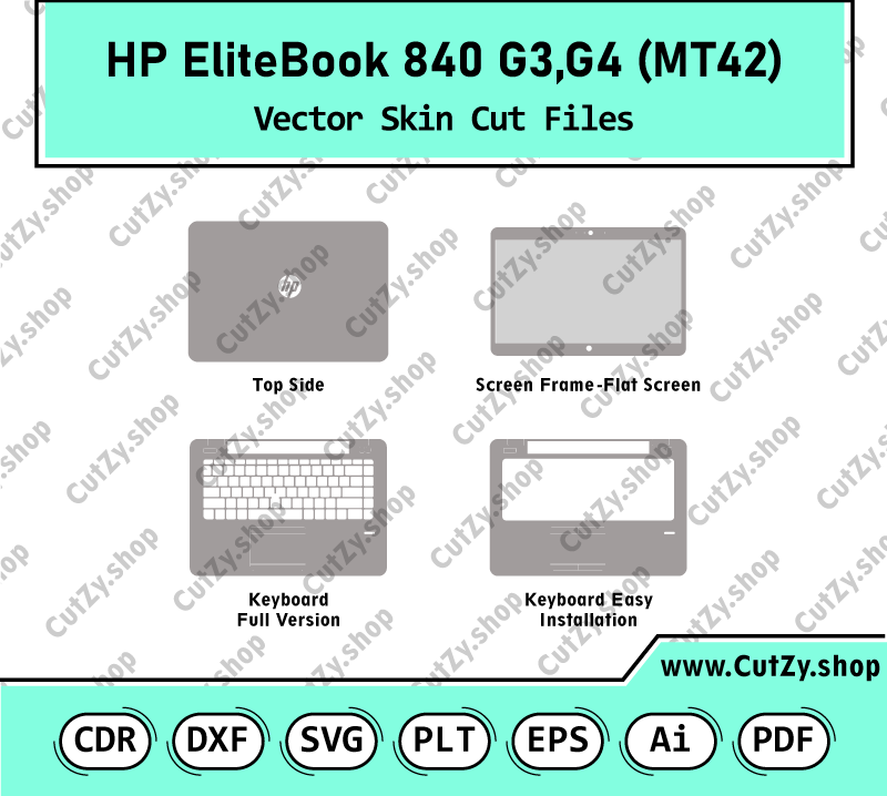 HP EliteBook 840 G3, G4 Vector Skin Cut Files