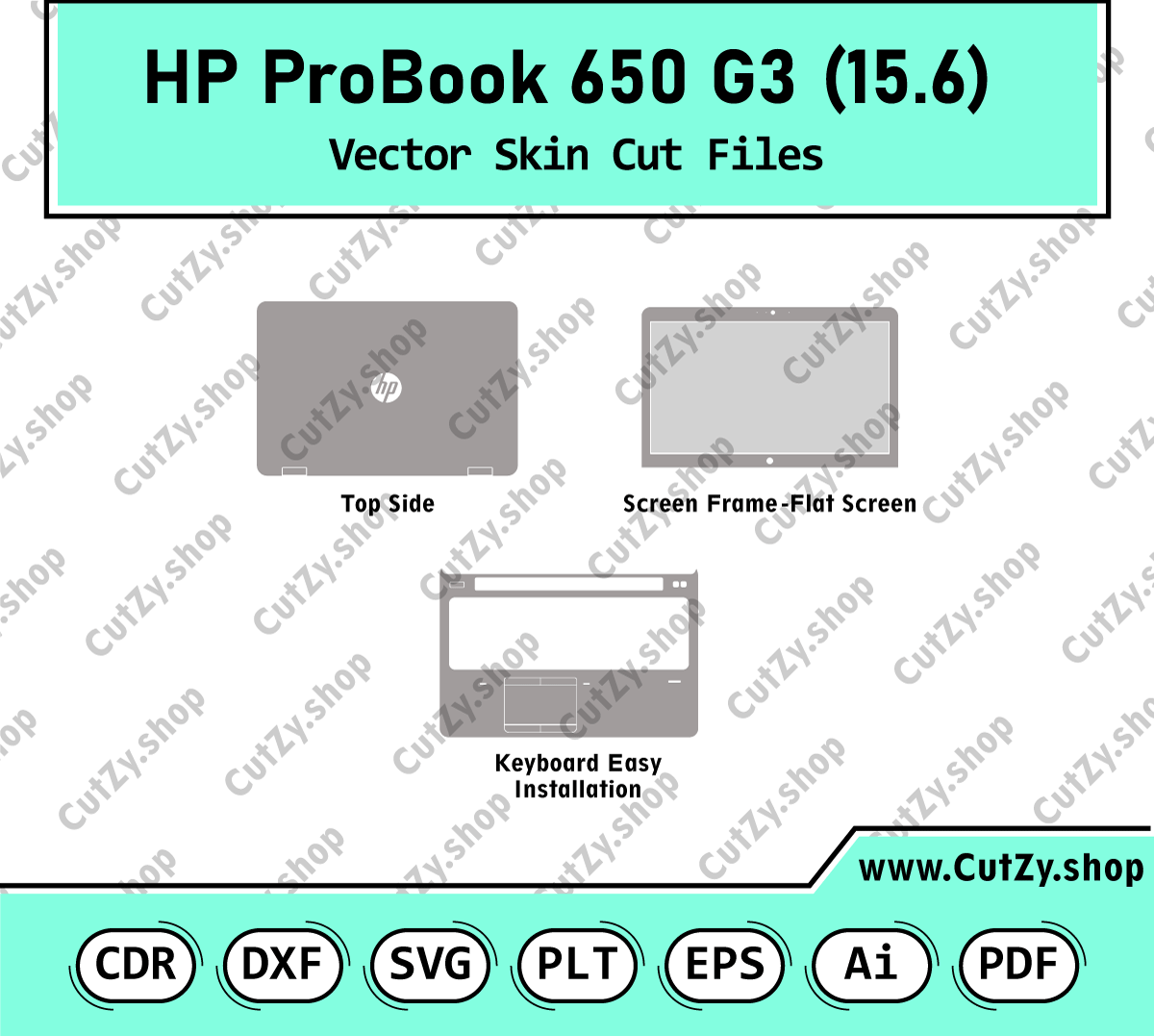 HP ProBook 650 G3 15.6 Vector Skin Cut Files