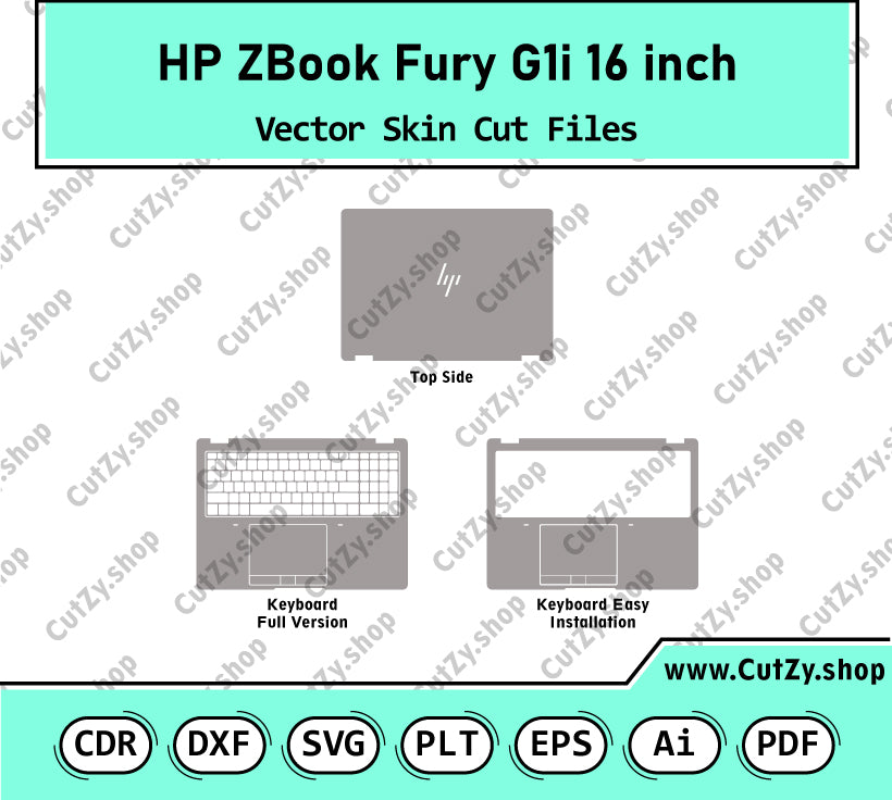 HP ZBook Fury G1i 16 Vector Skin Cut Files
