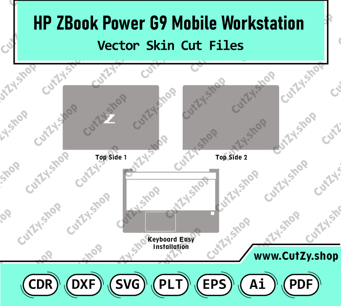 HP ZBook Power G9 Workstation Vector Skin Cut Files
