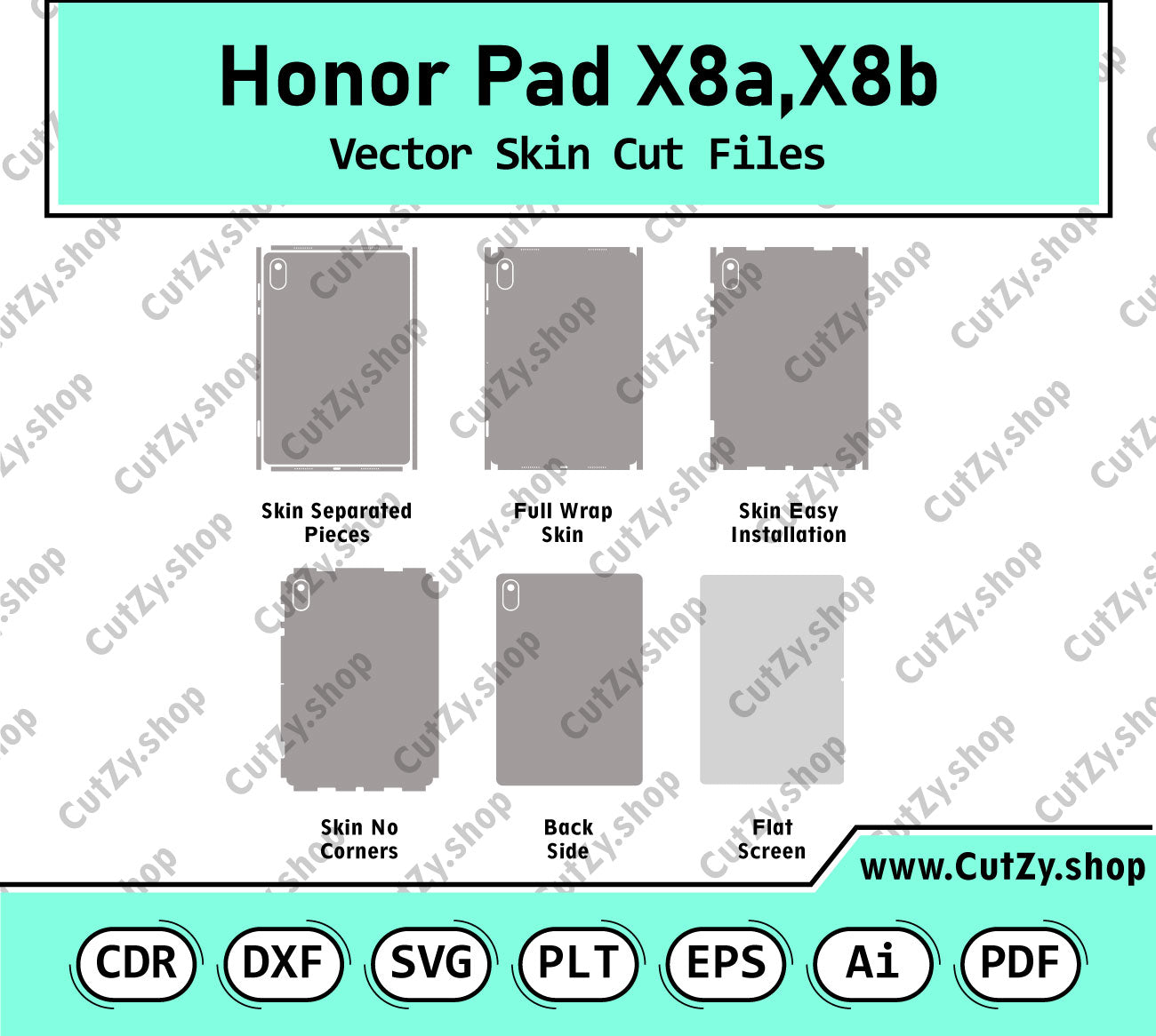 Honor Pad X8a,Honor Pad X8b Vector Skin Cut Files