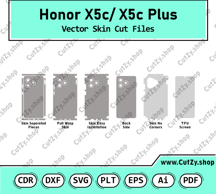Honor X5c-Honor X5c Plus Vector Skin Cut Files