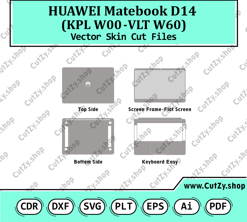Huawei Matebook D14 (KPL W00-VLT-W60) Vector Skin Cut Files