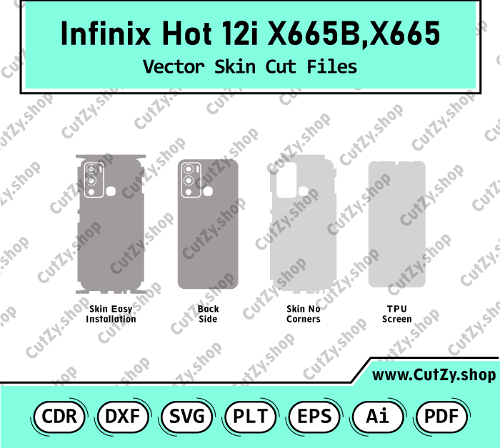 Infinix Hot 12i X665B,X665 Vector Skin Cut Files