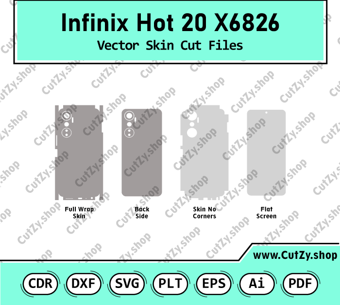 Infinix Hot 20 X6826 Vector Skin Cut Files