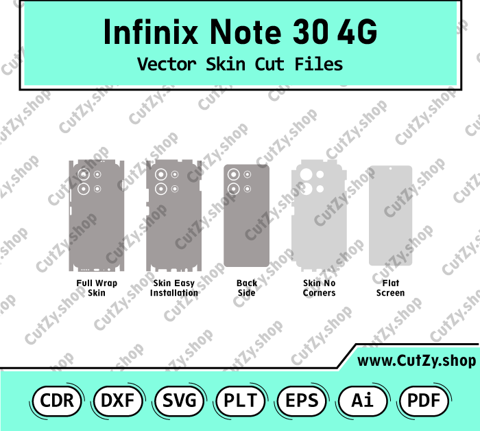 Infinix Note 30 Vector Skin Cut Files