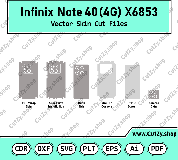 Infinix Note 40 4G X6853 Vector Skin Cut Files