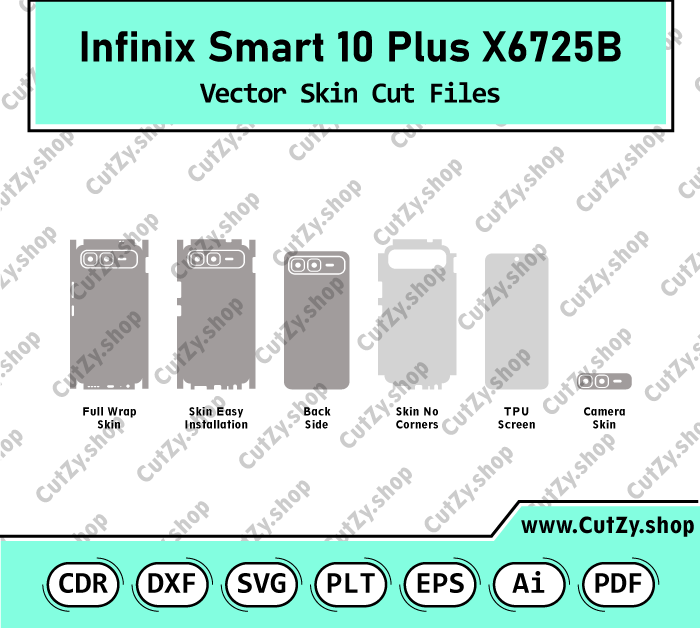 Infinix Smart 10 Plus X6725B Vector Skin Cut Files